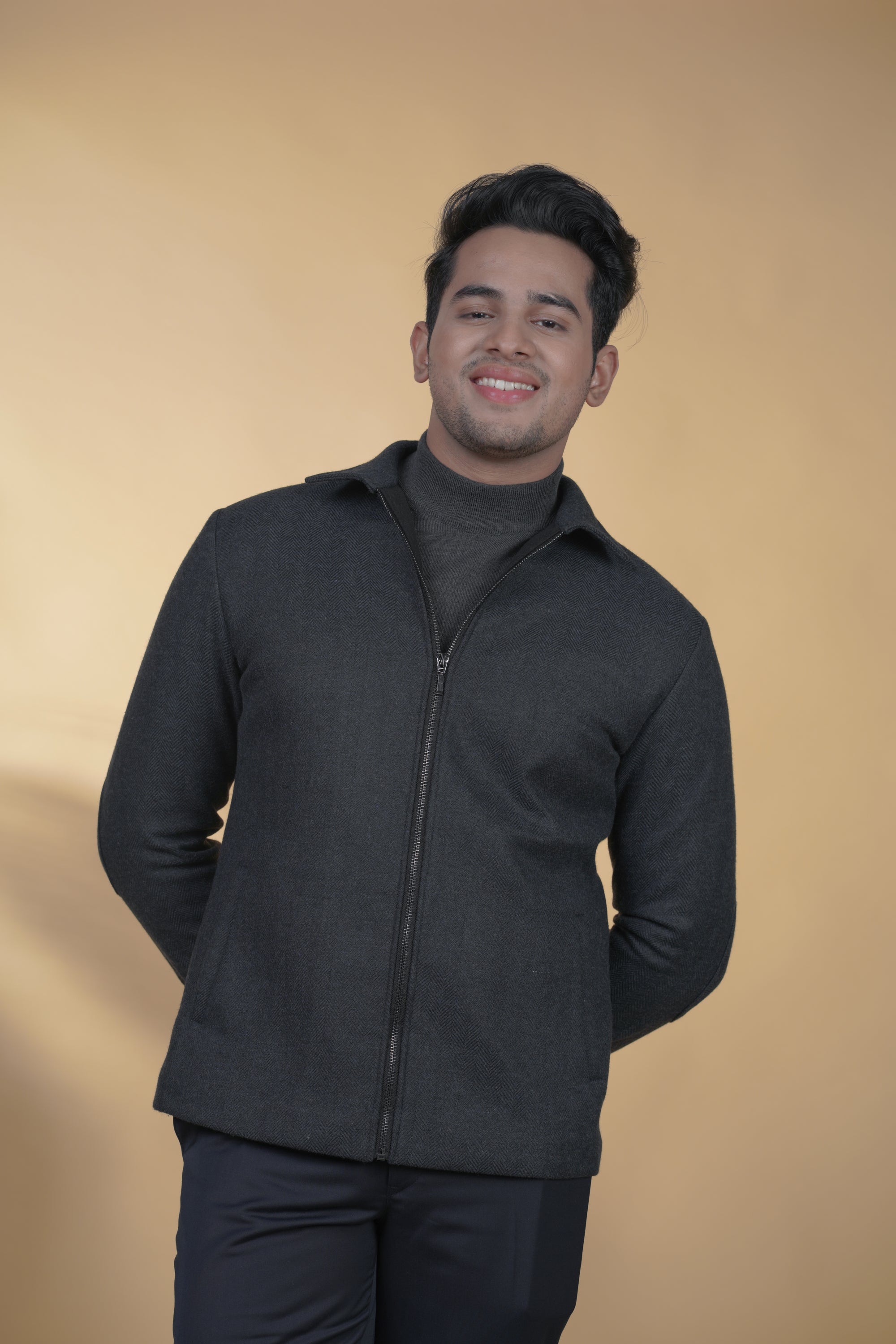Navy-Blue Zipper Jacket