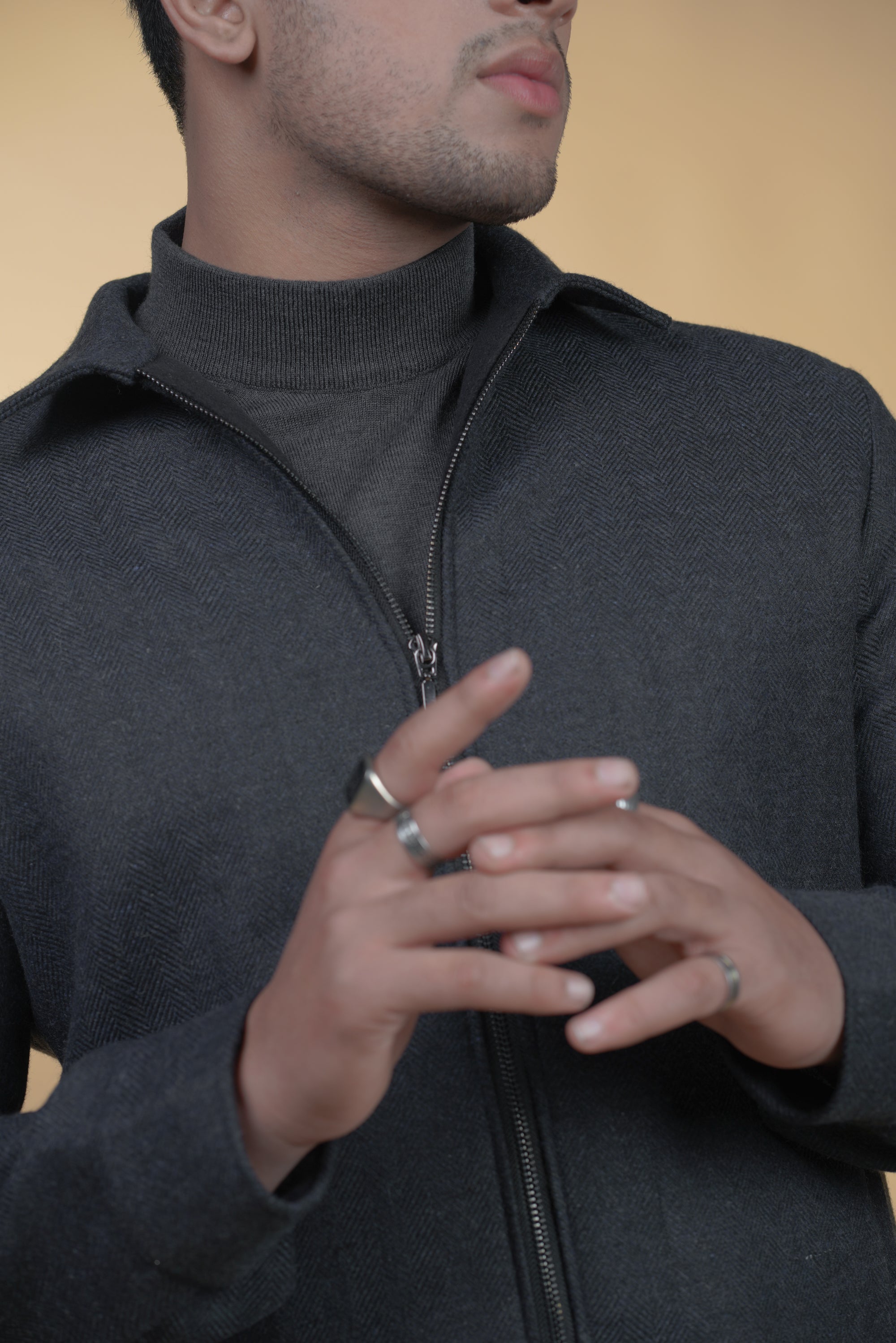 Navy-Blue Zipper Jacket