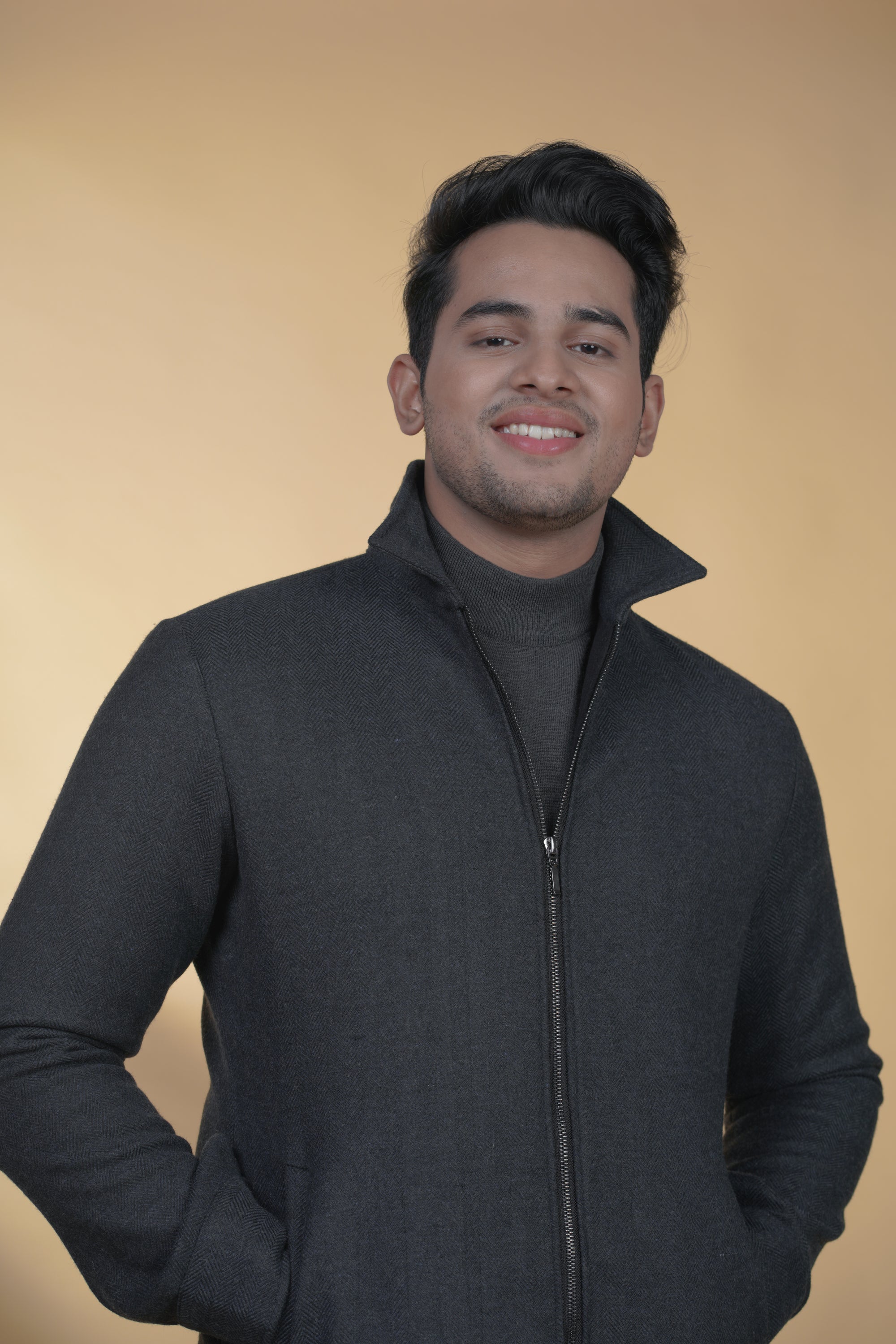 Navy-Blue Zipper Jacket