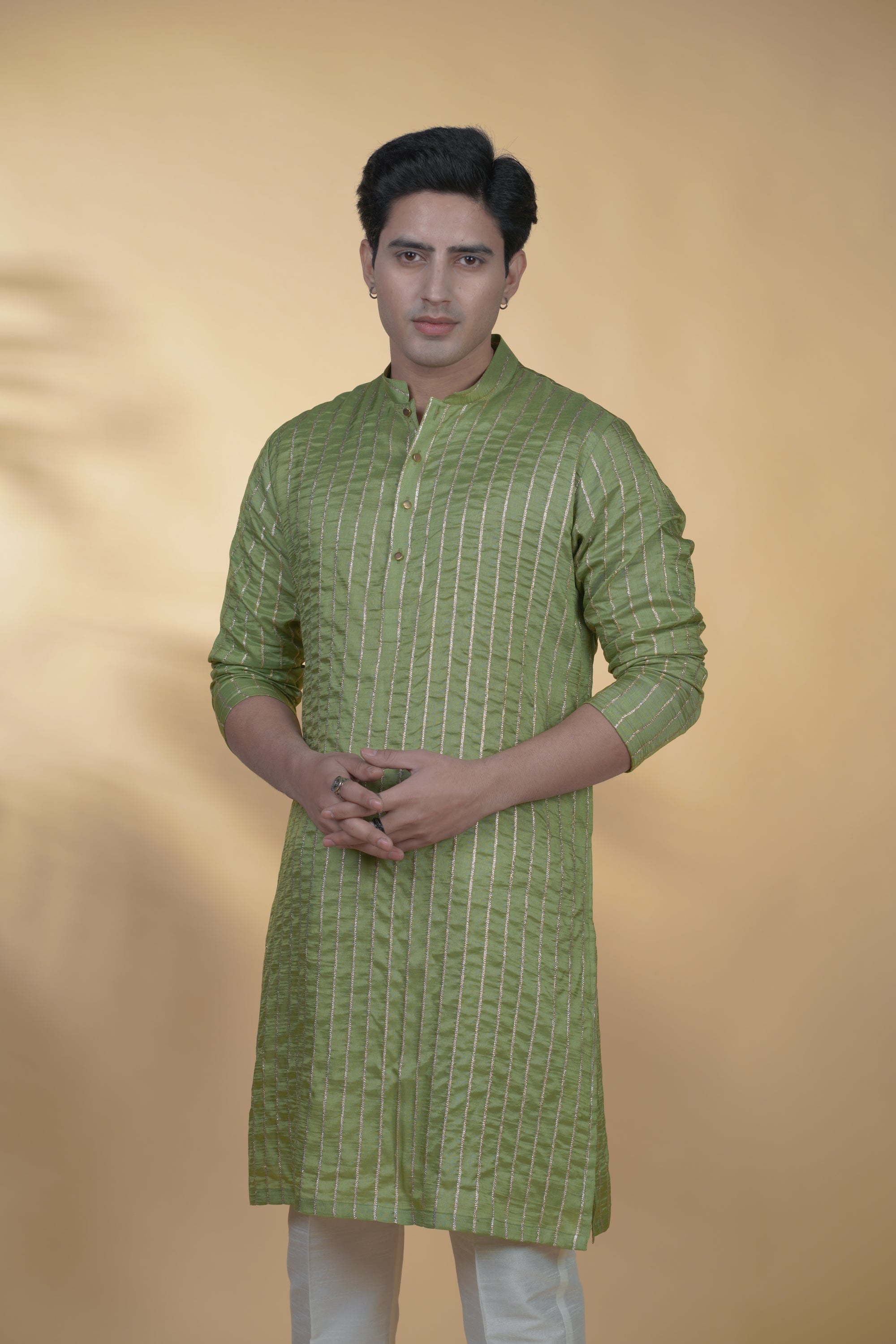 Green Silk Kurta Set