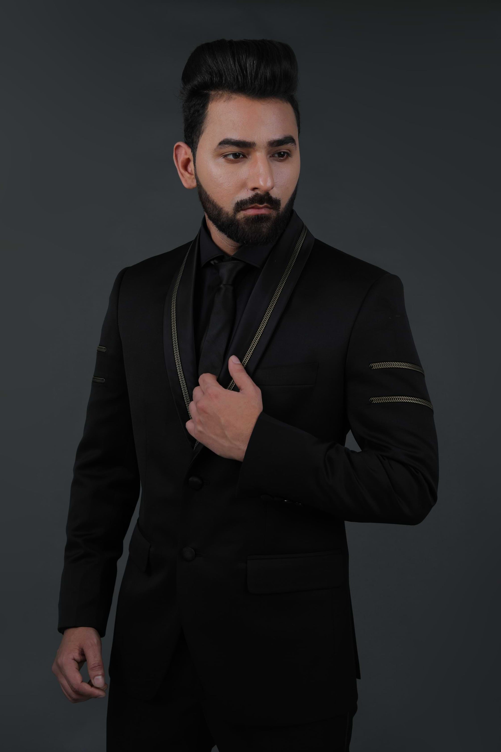 Concept Tape Black Tuxedo Suit