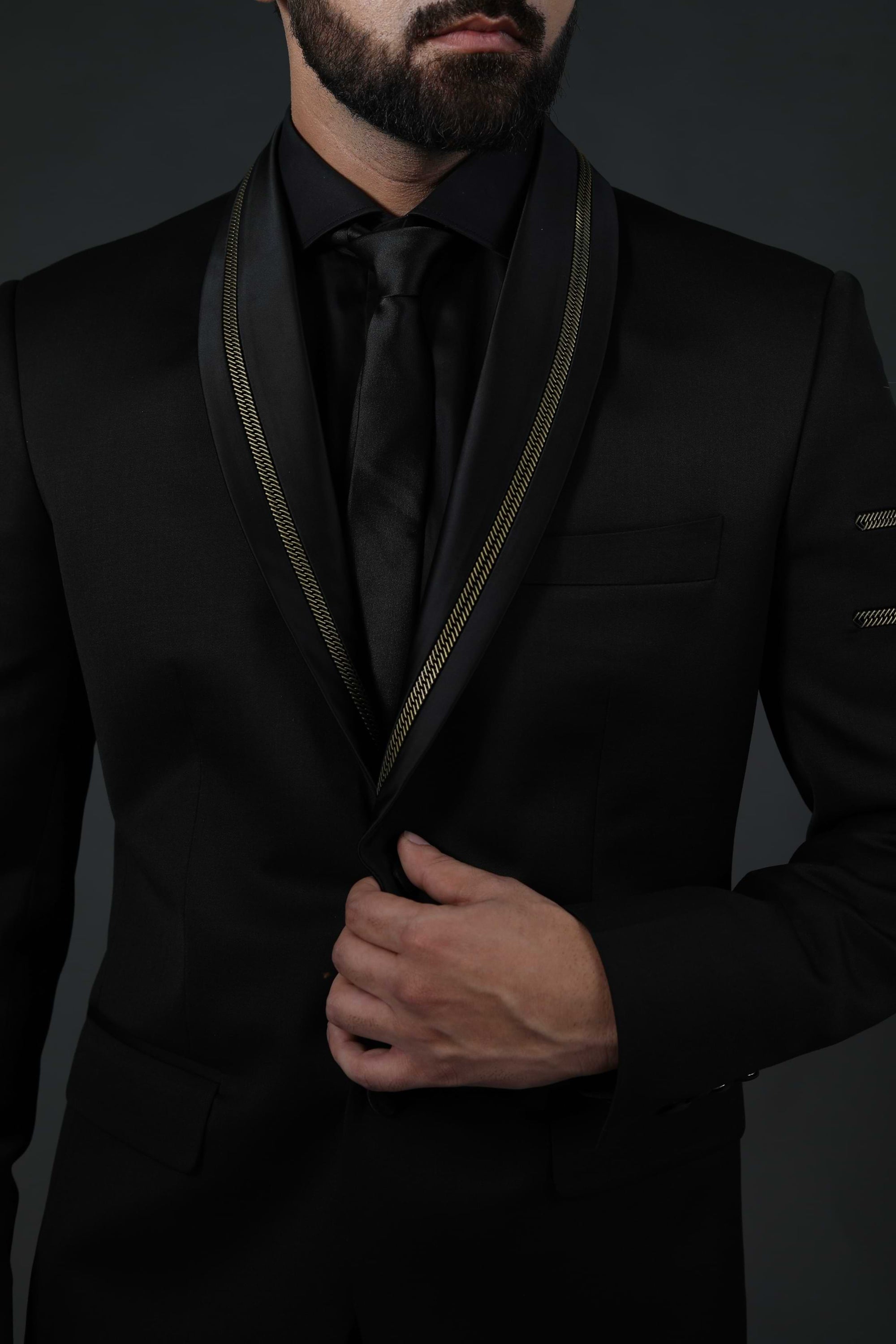 Concept Tape Black Tuxedo Suit
