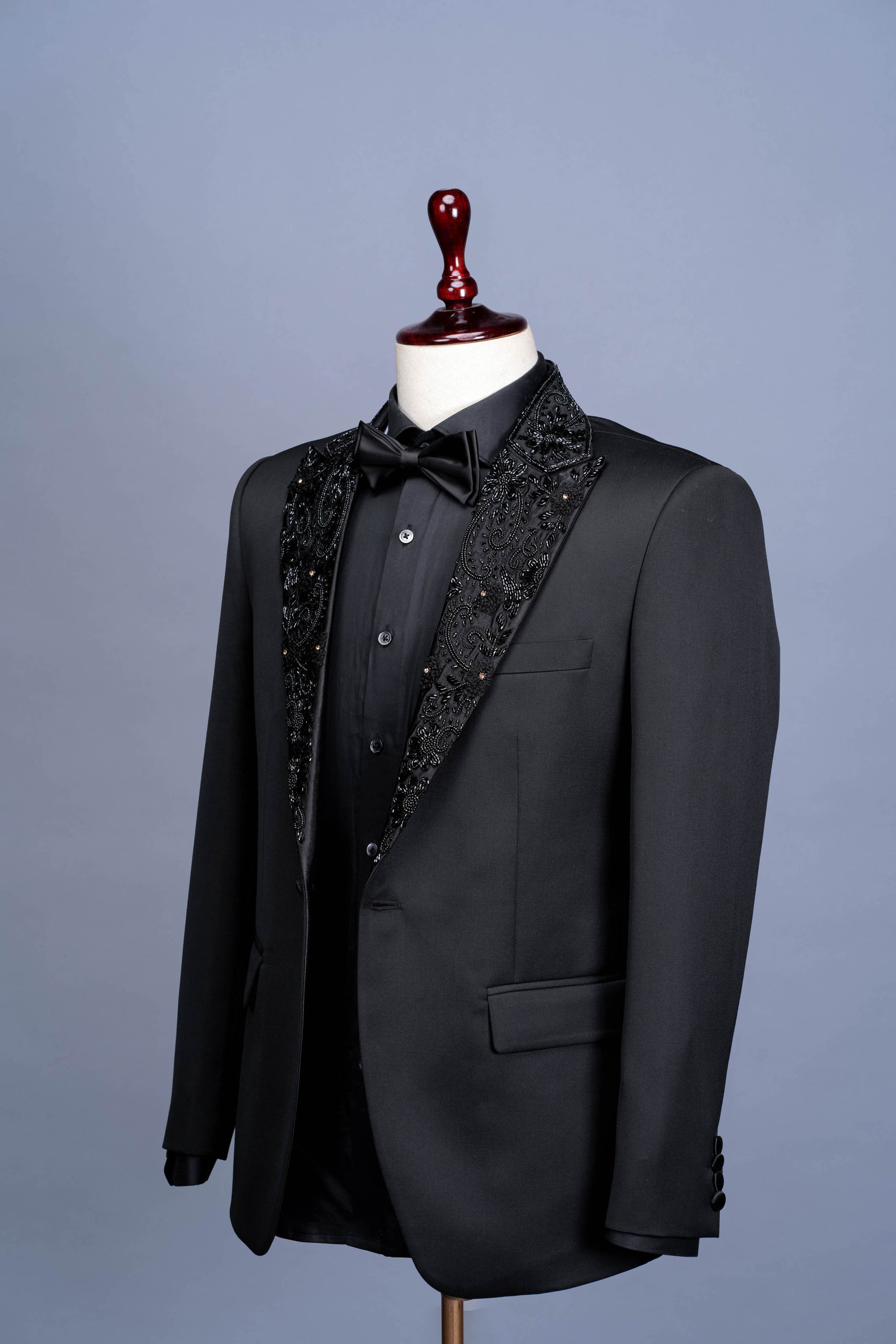Tuxedo Suit With Embroidery