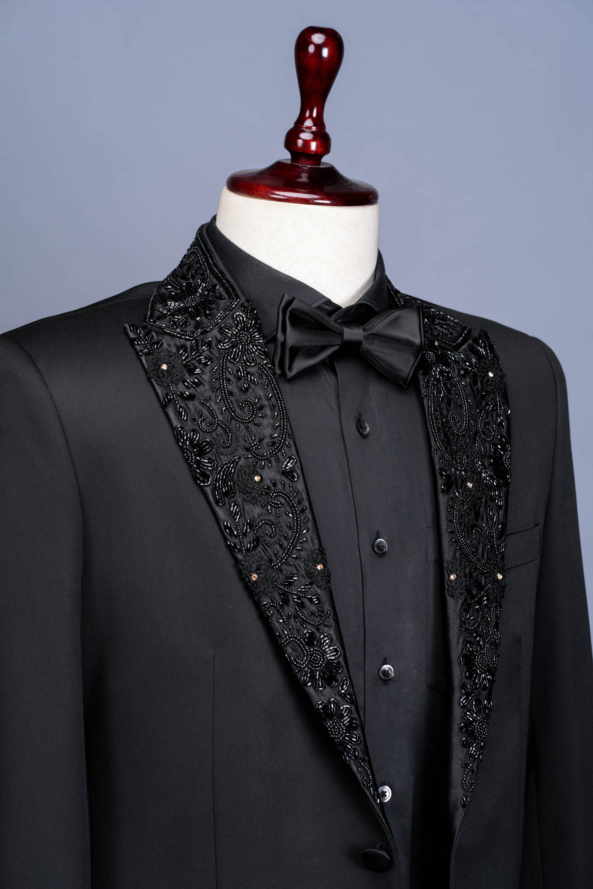 Tuxedo Suit With Embroidery