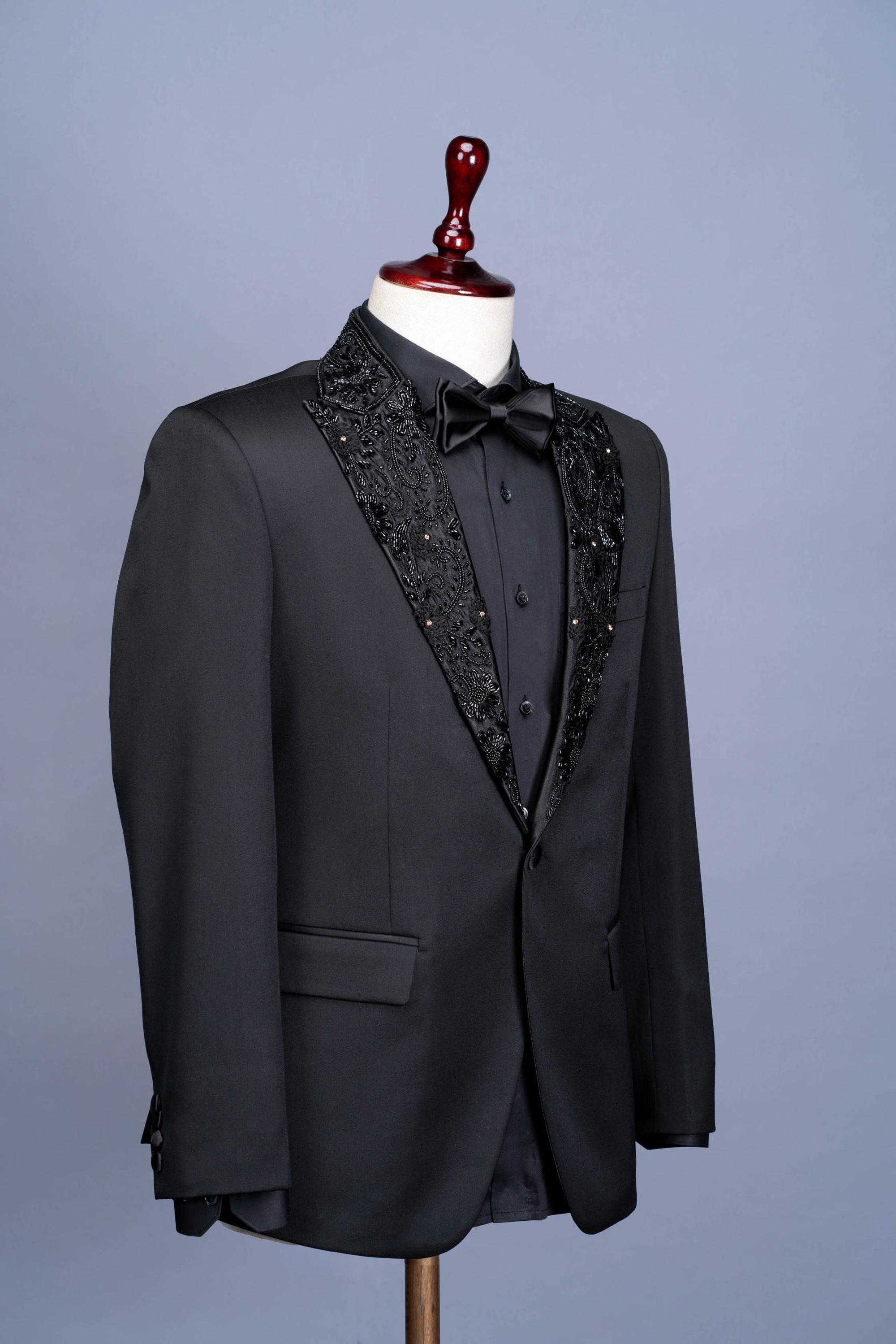 Tuxedo Suit With Embroidery