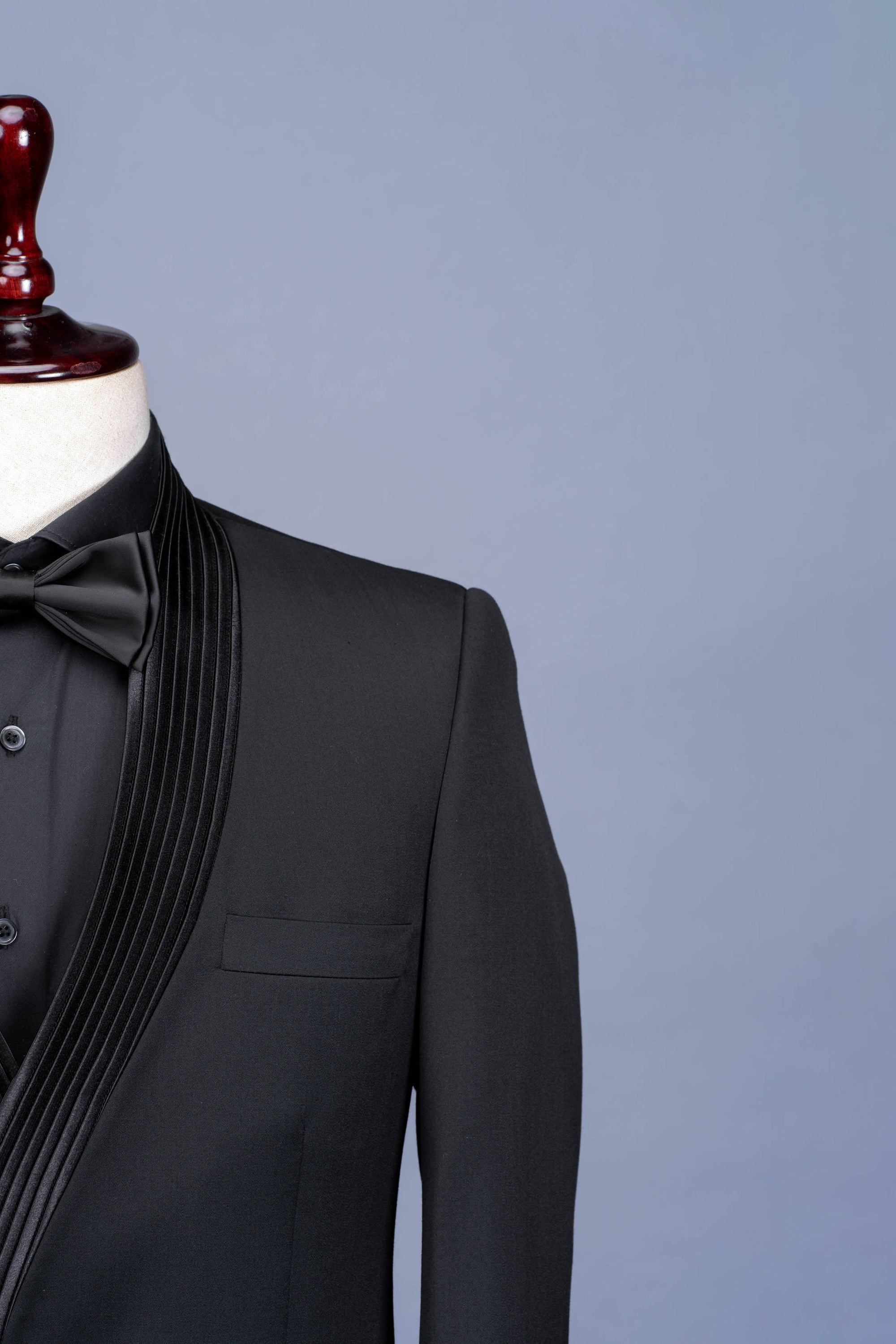 Concept Black Pleated Tuxedo Suit