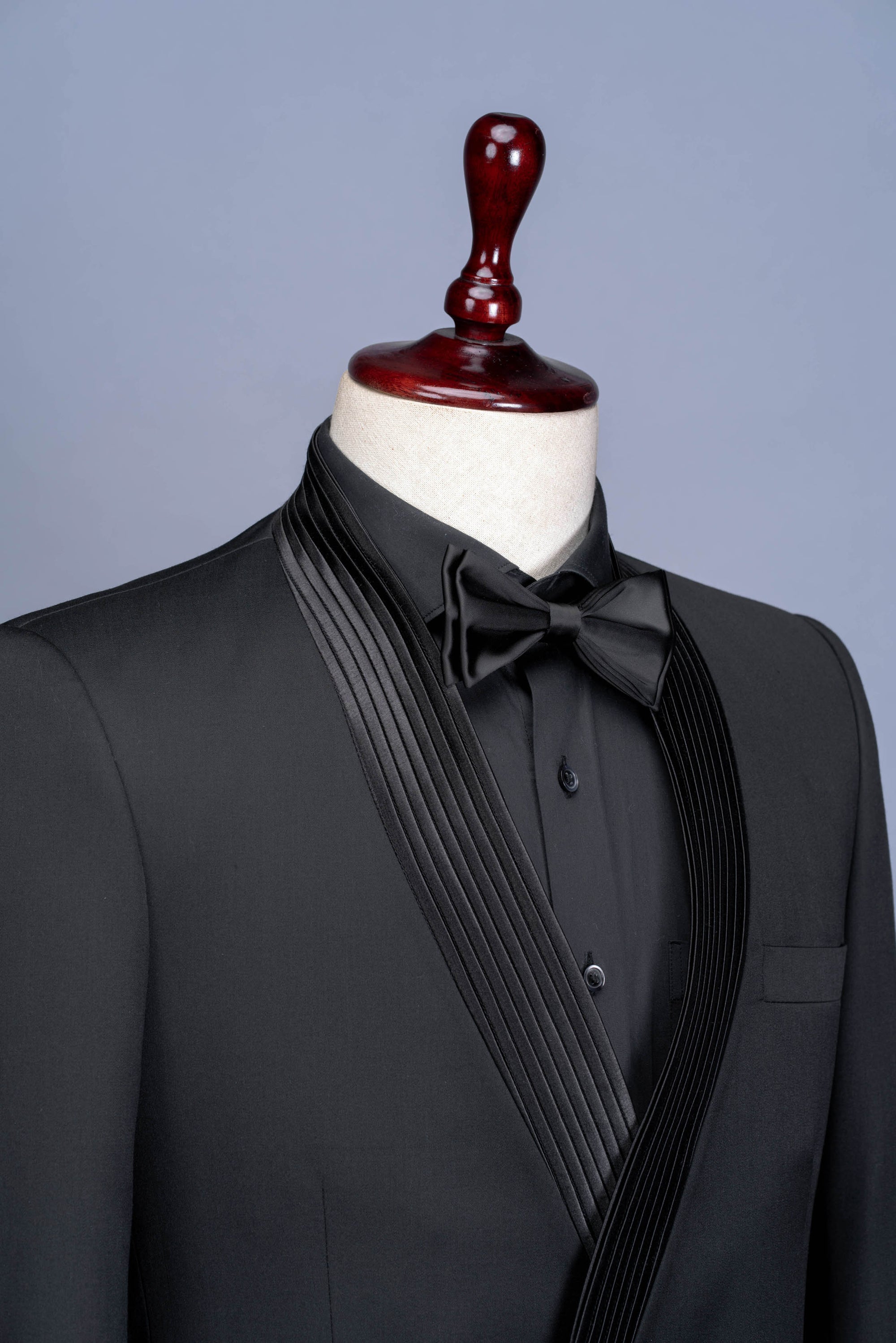 Concept Black Pleated Tuxedo Suit