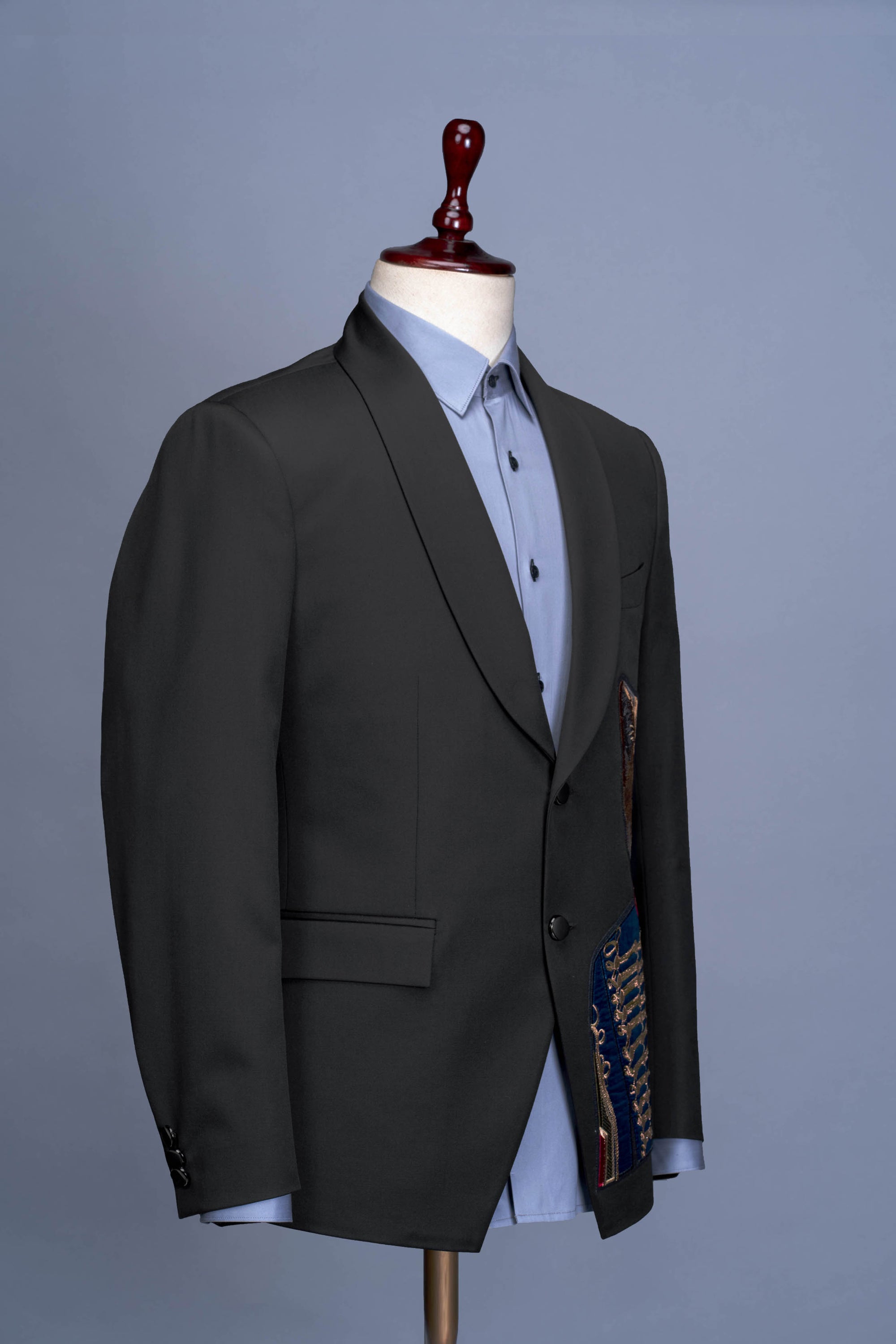 Black Blazer with Animal Embroidery