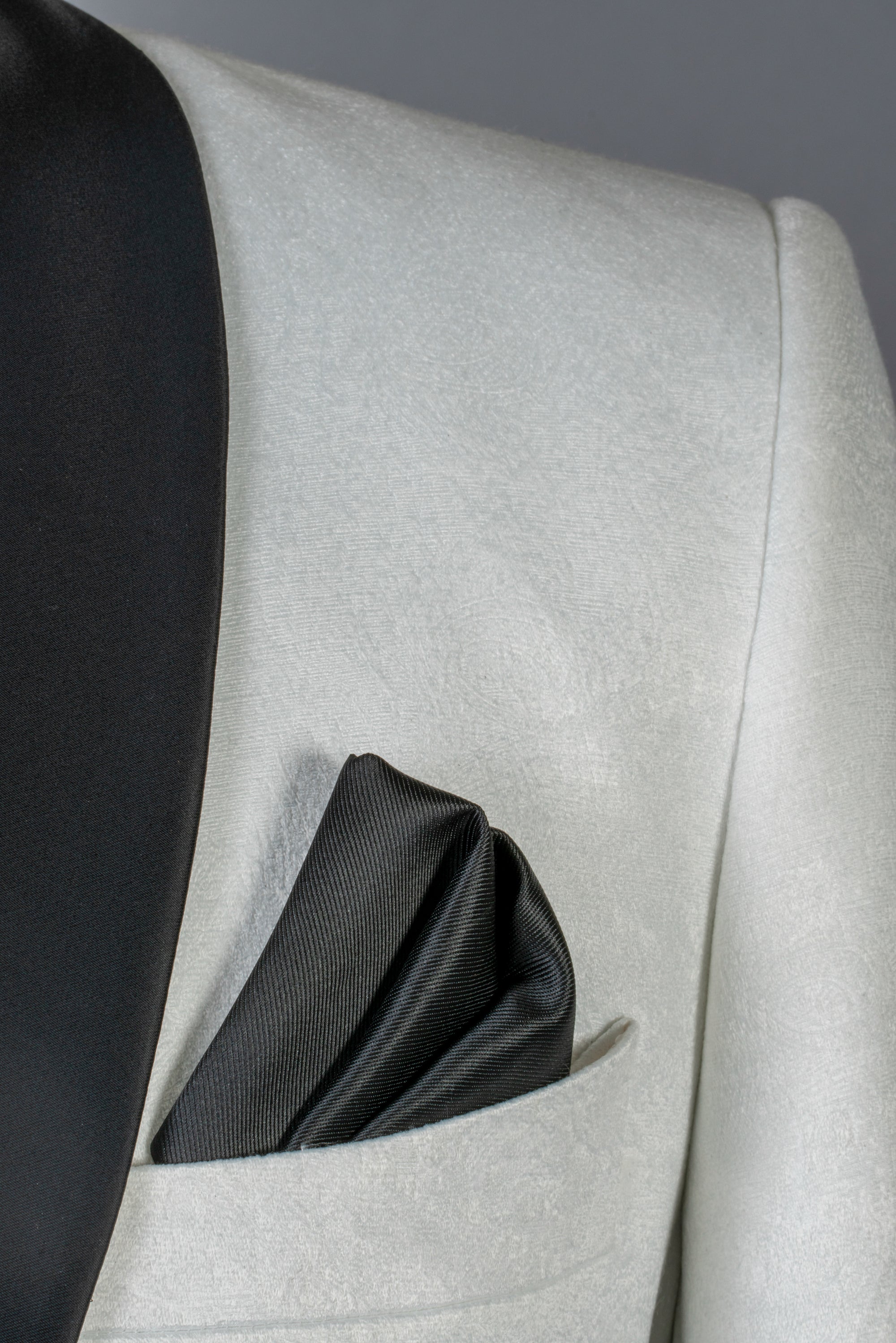 White Jacquard Tuxedo Suit